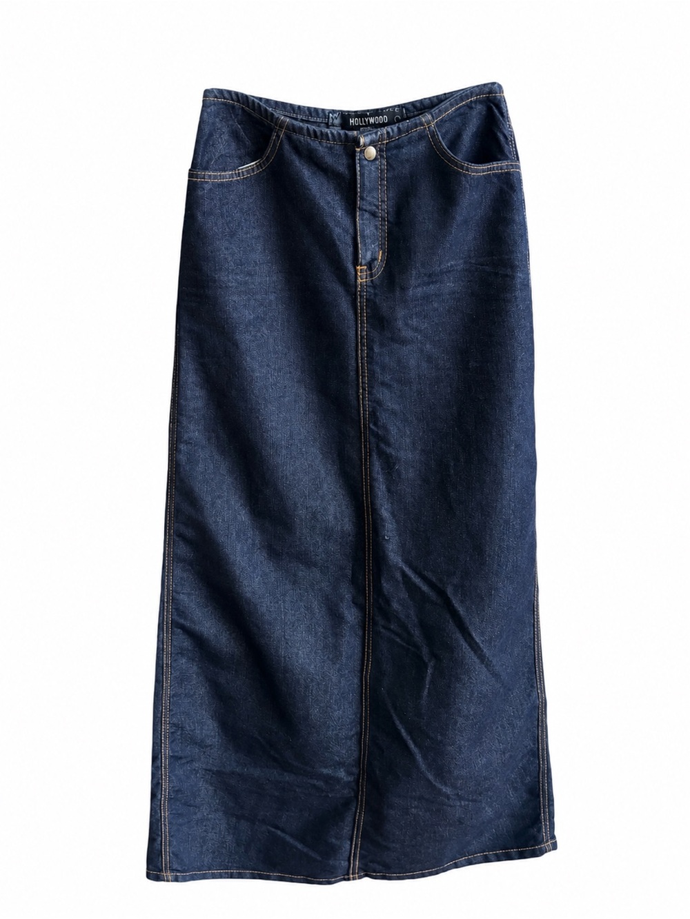 Hollywood The Jean People Vintage Y2K Low Rise Denim Maxi Skirt Size 26
